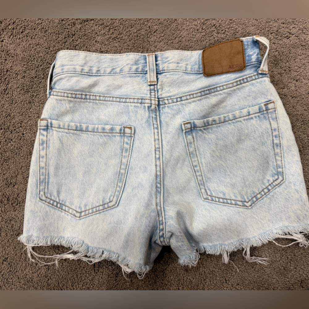 Aeropostale Light Blue Distressed Denim Shorts - Picture 2 of 4
